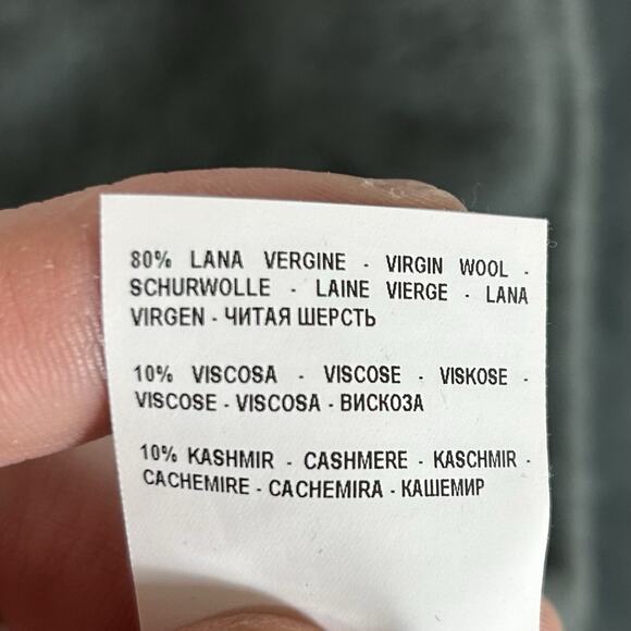 Vintage Cellini 1/4 Zip Sweater Mens 52 Wool Cashmere Blend Pullover Green Italy - Picture 6 of 11